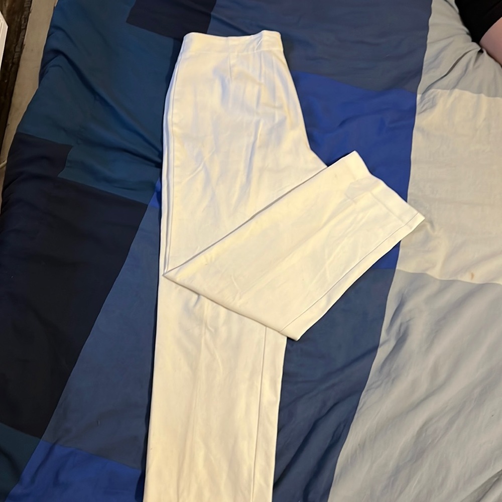 White Straight Leg Trousers